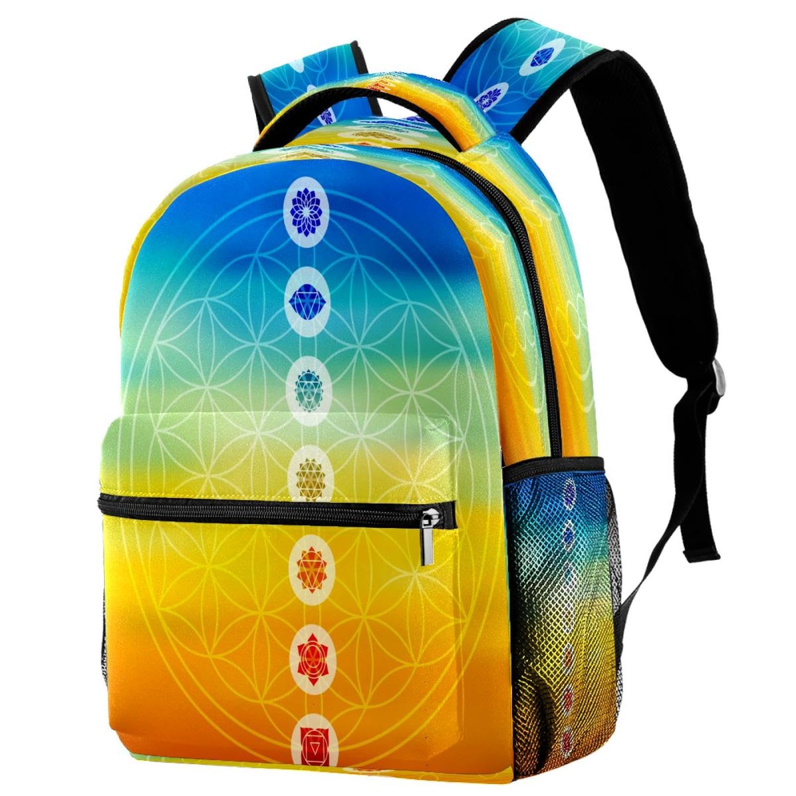 Sac à dos de voyage décontracté multicolore Fleur de Vie