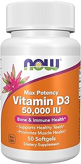 NOW Foods Supplements, Vitamin D-3 50,000 IU Softgels, 50 softgels