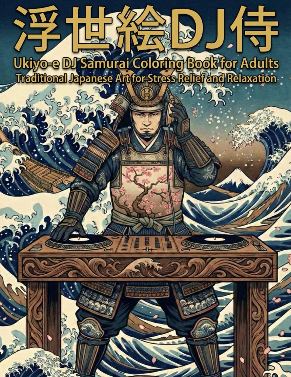 Ukiyo-e DJ Samurai Coloring Book for Adults: Japanese Art for Stress Relief and Relaxation: Where Traditional Japan Meets Modern Beats