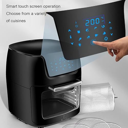 Miniatura 2 de Freidora de aire grande de 12 litros freidora de aire 6 en 1 parrilla de horno con pantalla táctil inteligente y ventana visual temporizador de 60