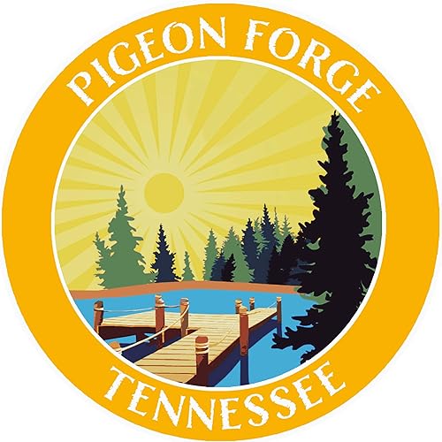 Miniatura 9 de Lake Dock - Pigeon Forge - Tennessee - Adhesivo de vinilo adhesivo de 3.5 pulgadas, diseño de aventura de vacaciones, apliques novedosos