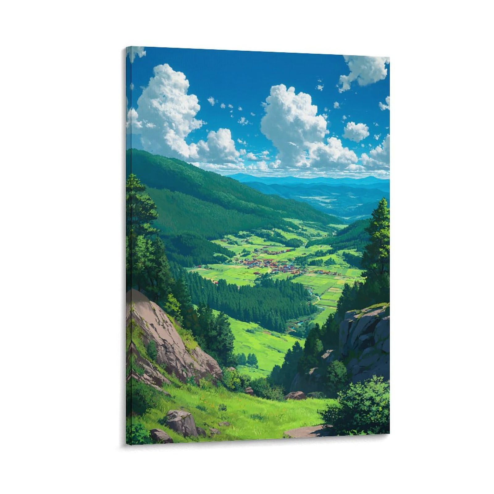 Amazon.co.jp: ポスター 山 自然 風水 絵 山の絵 緑の絵 玄関 開運