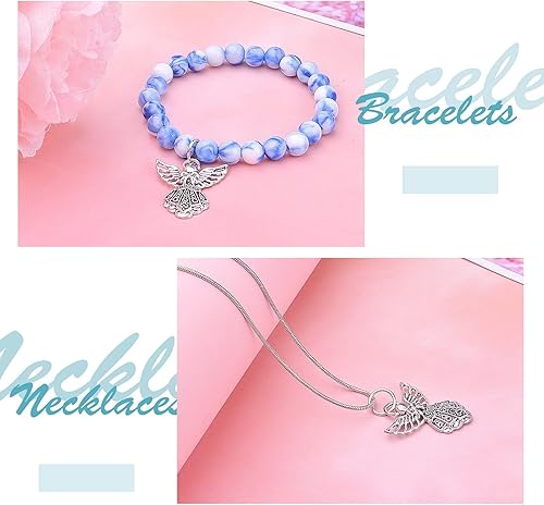 Miniatura 6 de 40 dijes de hadas de ángel de plata antigua, alas de aleación tibetana, dijes de ángel guardián, colgantes vintage, accesorios para hacer joyas,