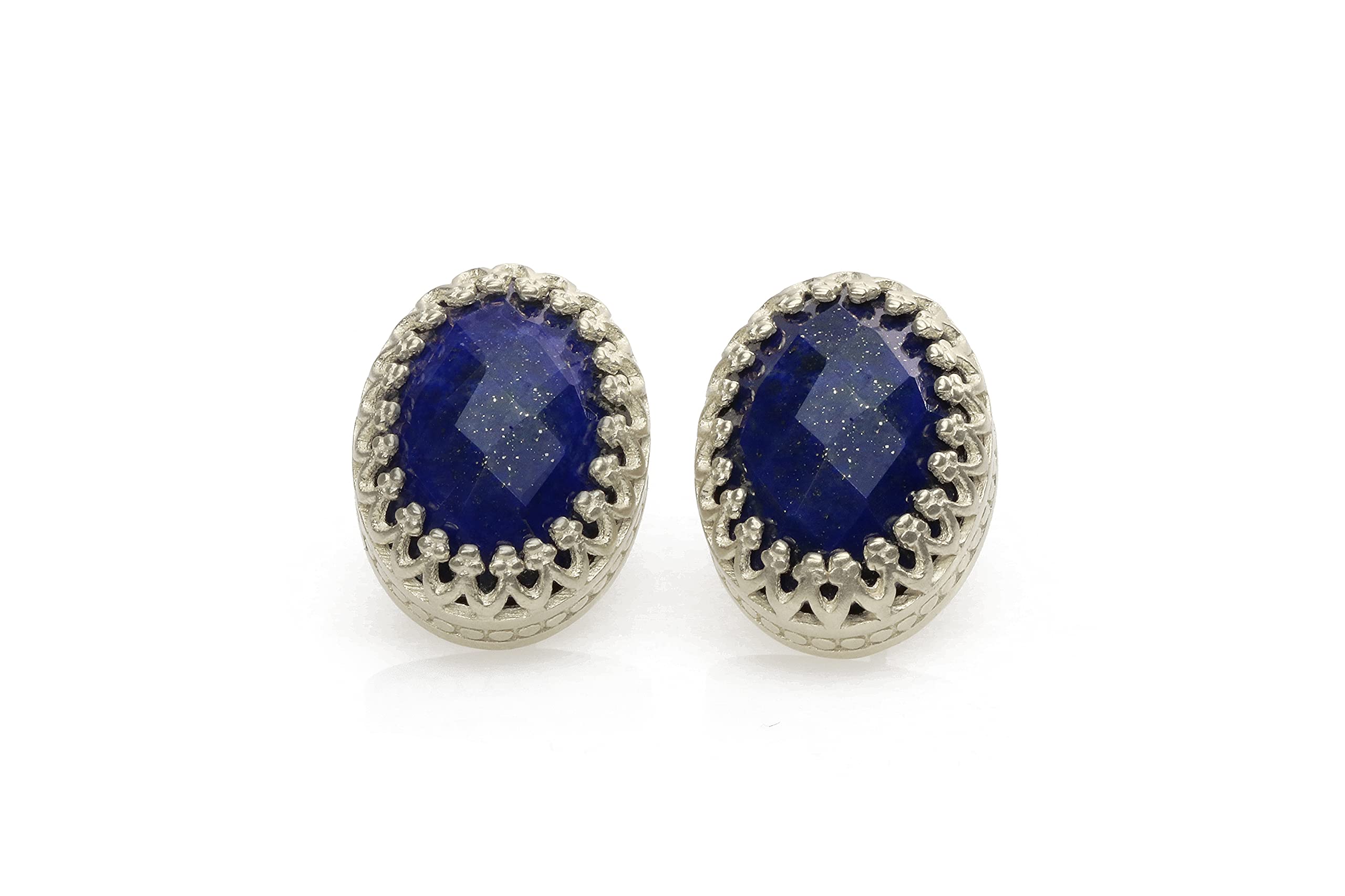 Lujosos Pendientes Ovalados de Lapislázuli en Oro Rosa - Pendientes de Postes Hechos a Mano - Joyería de Moda Pendientes, Pendientes de Diseño, Pendientes de Boda, Pendientes de Piedra de Nacimiento