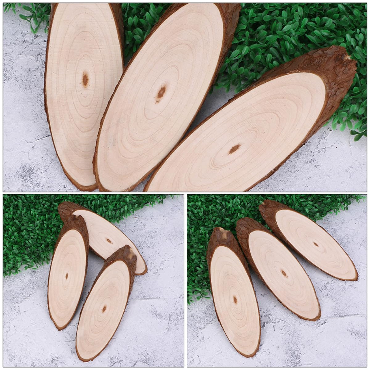 Zerodeko 5 Pezzi Fette di Legno Ovale Naturale per Decorazioni Fai da Te, Materiale Legno Beige Non Finito per Lavoretti Artigianali su Pareti e Finestre