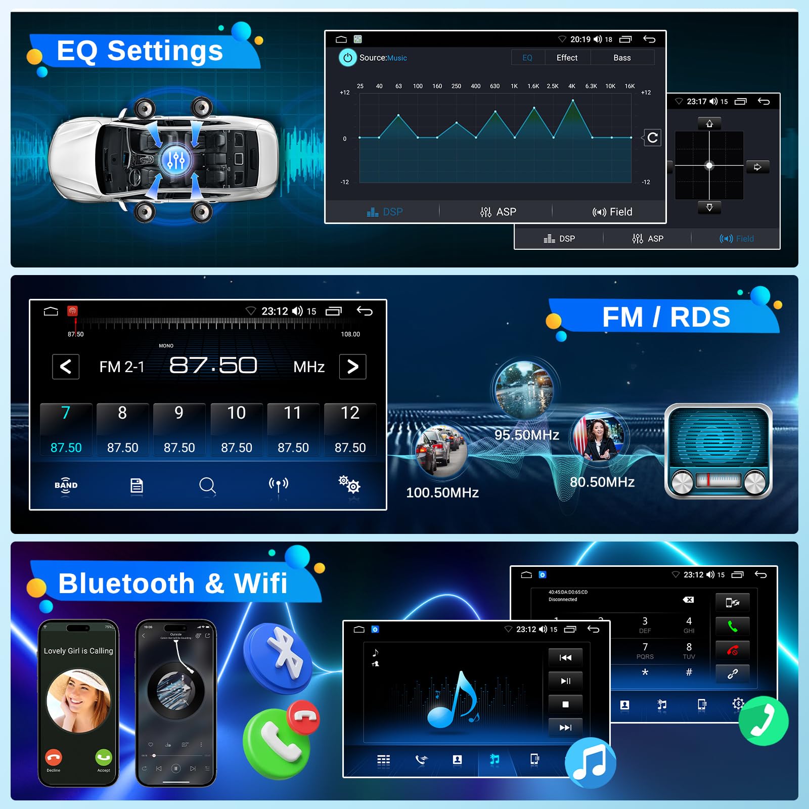 Bezprzewodowe radio samochodowe 4 + 64 G z systemem Android 13 2 DIN do Fiat Ducato 06-23 10 cali radio samochodowe z systemem Android Auto nawigacja GPS WiFi Mirror Link Bluetooth/WiFi / GPS/FM RDS