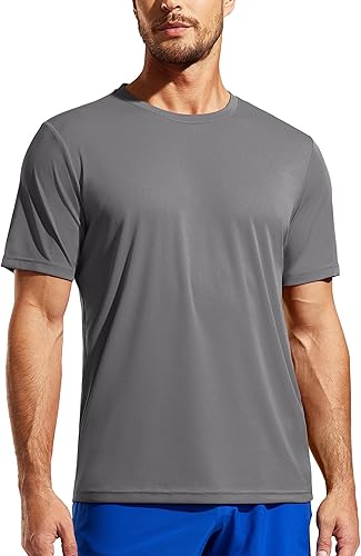 Haimont Camisetas atléticas para correr para hombre, de secado rápido, manga corta, protección solar UPF 50+, protección UV, pesca, senderismo,
