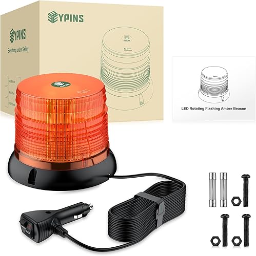 Miniatura 9 de EYPINS Luz de advertencia magnética  72 LED de alto brillo ámbar estroboscópico luz intermitente para camiones, remolques, carretillas elevadoras,