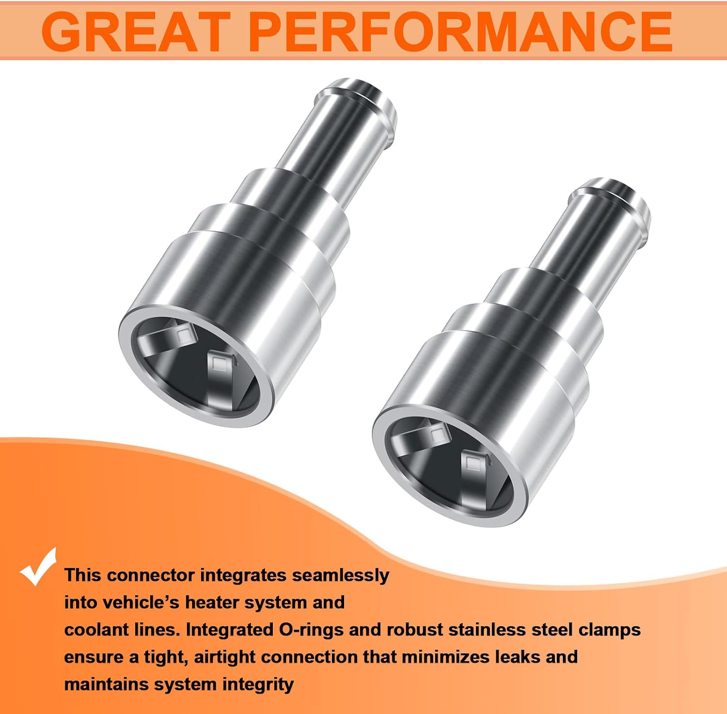 YMT 800-409HP Coolant Connector HVAC Heater Hose Connector Fits for Chevy GMC Ford Silverado Sierra Yukon Escalade, Replace for 15792820, 800409, 15151875