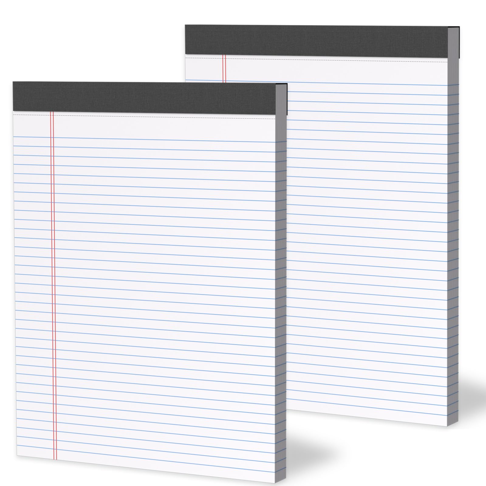 Confezione da 2 blocchi per appunti bianchi da 21 x 28 cm, a righe con retro rigido, micro perforati per ufficio, scuola e casa, 50 fogli per blocco, ideali per studenti, insegnanti e professionisti
