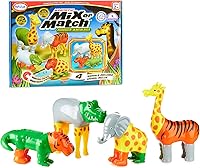 Popular Playthings Magnetic Mix & Match Jungle Animals for Toddlers 2-3 - 16pc Creative STEM Toy Set