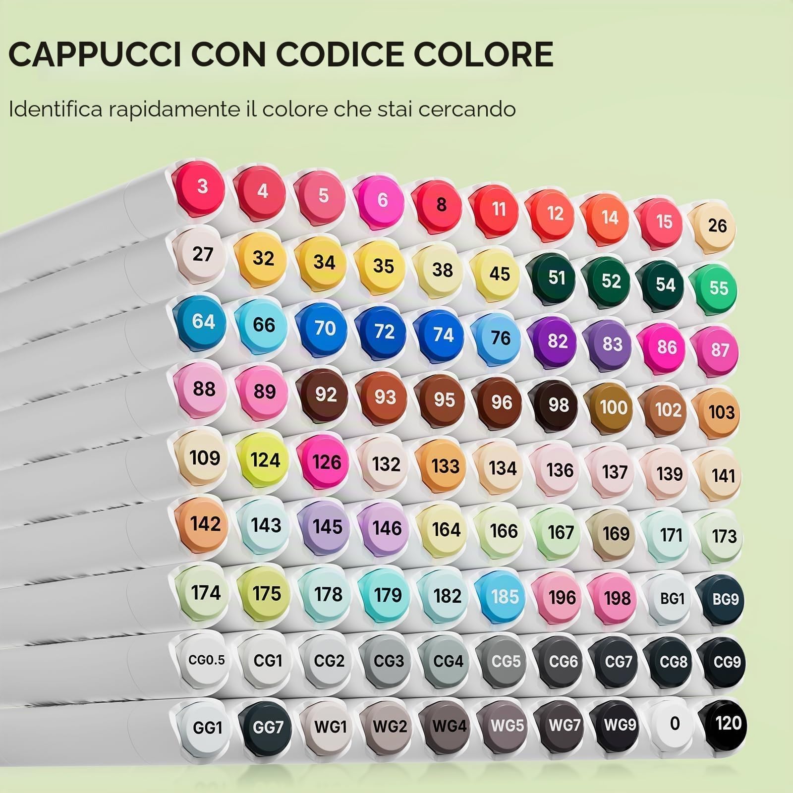 Arrtx Set 90 pennarelli ad alcol ALP a punta fine scalpello per tecniche artistiche complete. Ideali per pittura, illustrazione, manga e progetti di colorazione per adulti.