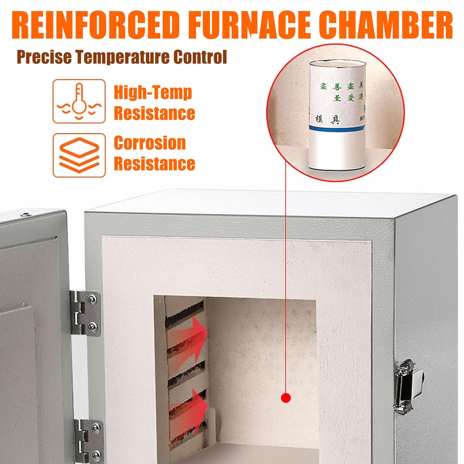 Töpferofen Elektrisch 1150℃ – 2000W Muffelofen & Schmelzofen für Metall, Keramik & Glas, Mini Brennofen mit Regler, Ideal für Schmuck, Wachsausschmelzen & Hobbytöpfer