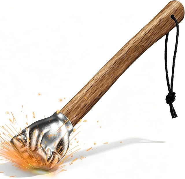 WhaleO Faust Hammer mit Holzgriff, Schlosserhammer, Langlebig, Ergonomisch, 360mm Länge, Camping Hammer, Zelthammer Fäustel für Diy, Handwerk, Camping, Zuhause & Büro, Geschenk