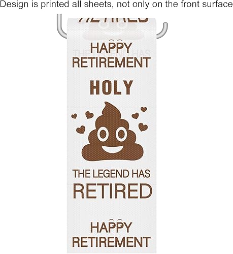 Miniatura 5 de Papel higiénico de jubilación para hombres y mujeres, regalo divertido para jubilados, regalo novedoso para compañeros de trabajo, decoraciones de