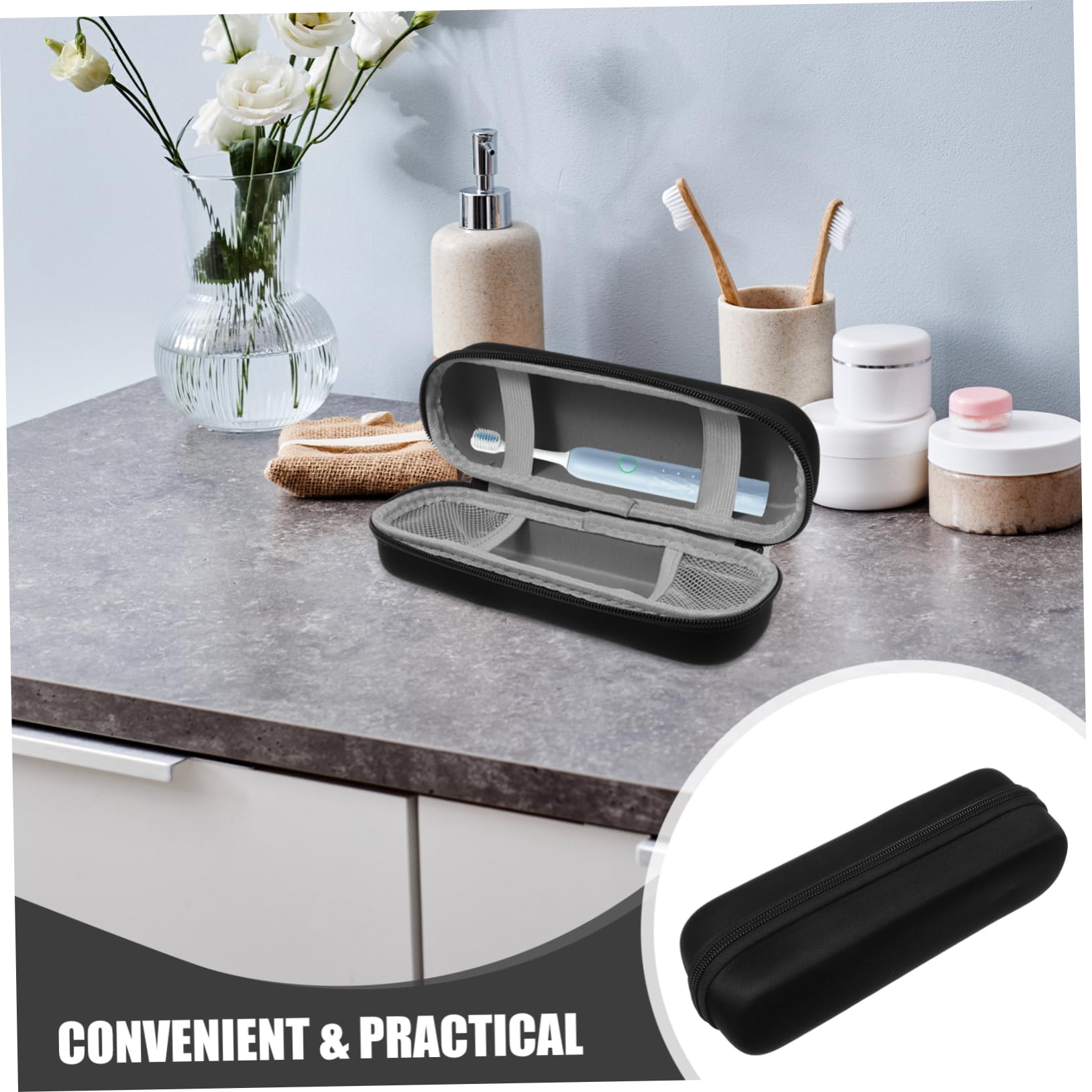 Healvian 5pièces Étui De Rangement Étanche pour Brosse à Dents Électrique De Voyage Pratique pour Et Stockage Organiseur De Voyage pour Brosses à Dents
