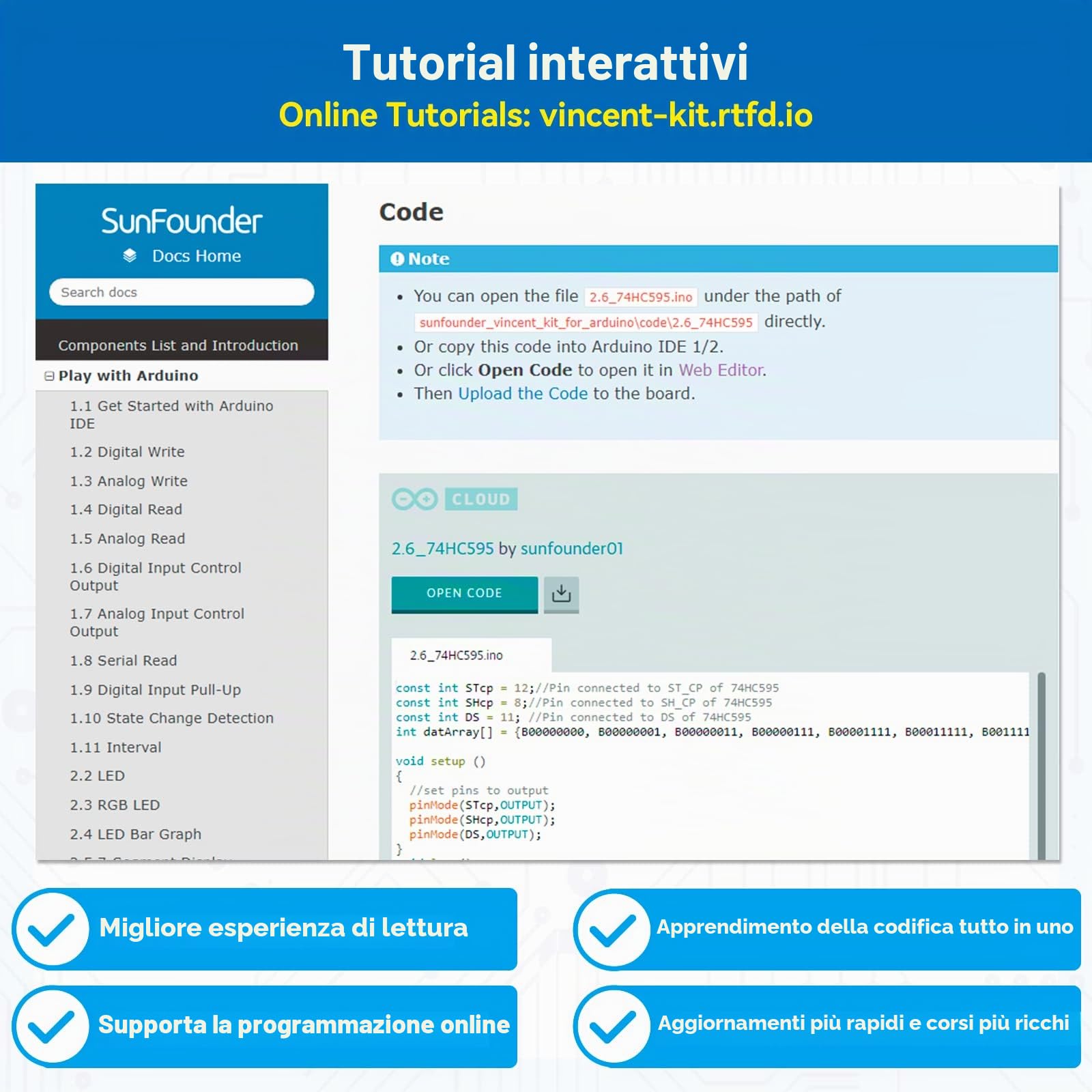 SUNFOUNDER Project Il kit di avviamento elettrico più completo, compatibile con Arduino Mega R3 Nano, 73 tutorial inclusi