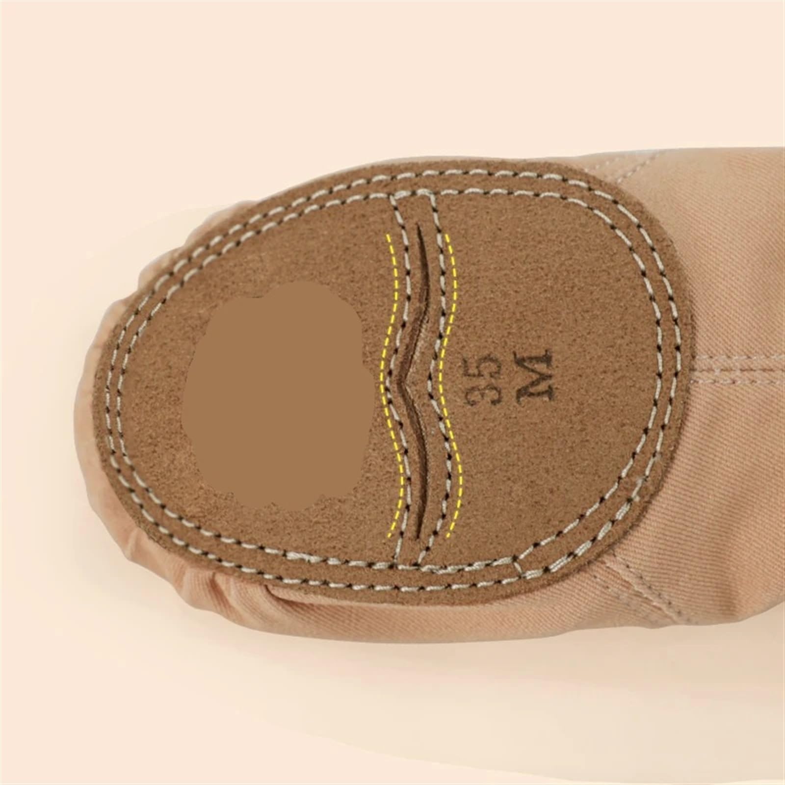 Ballettpantoffeln Ballett-Tanzschuhe for Damen und Mädchen, Teenager, Geteilte Sohle, Ballettschuhe, Kinder, Erwachsene, elastische Ballett-Praxis-Tanz-Hausschuhe(Beige,30)