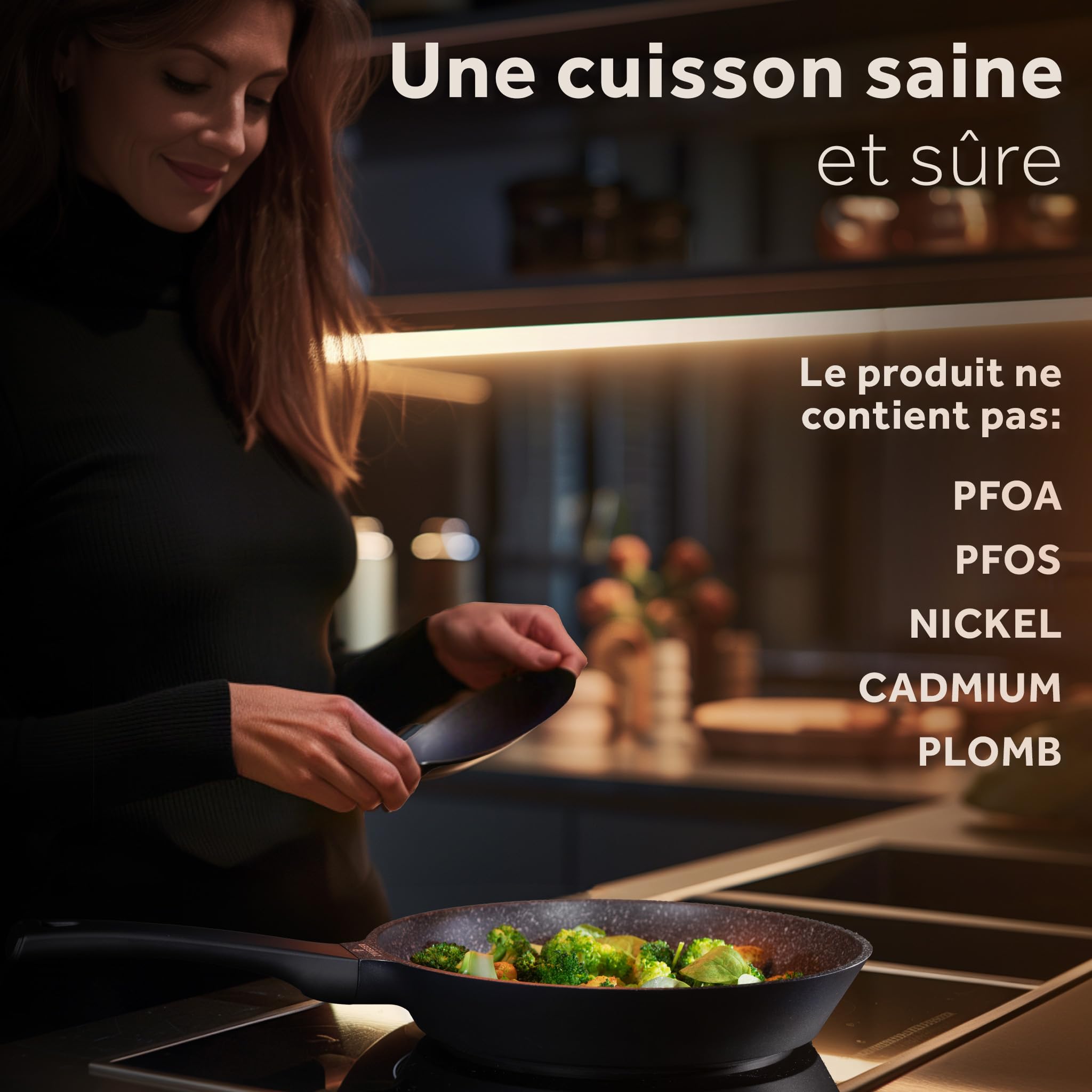 ZWIEGER Poêle à Frire 28 cm – Grande Poele Induction, Fonte d'Aluminium, Fond Inox Intégral, Compatible Tous Feux – Antiadhésif, Sans PFOA et PFOS