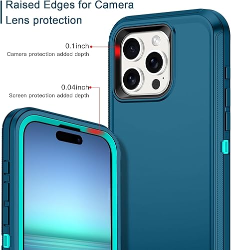 Miniatura 3 de I-HONVA Funda para iPhone 15 Pro a prueba de golpes, a prueba de polvo y caídas, 3 capas de protección de cuerpo completo sin protector de pantalla,