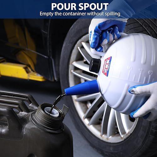 Miniatura 6 de WORKPRO Bomba extractora de aceite de 6 litros, bomba extractora de fluidos neumática y manual con manguera principal, tres extensiones y manguera