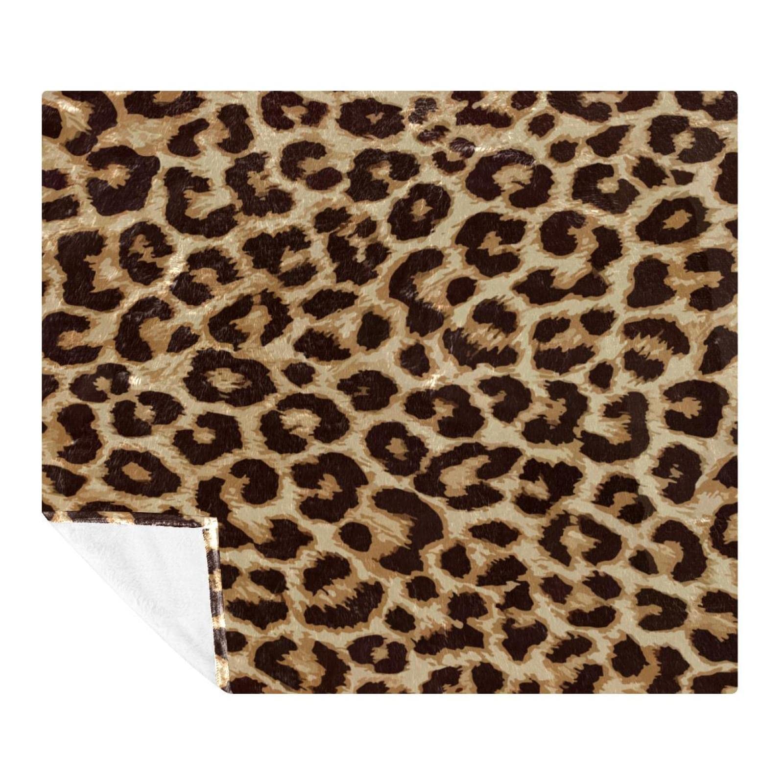 Couverture polaire marron vintage imprimé léopard plaid literie de chambre et salon