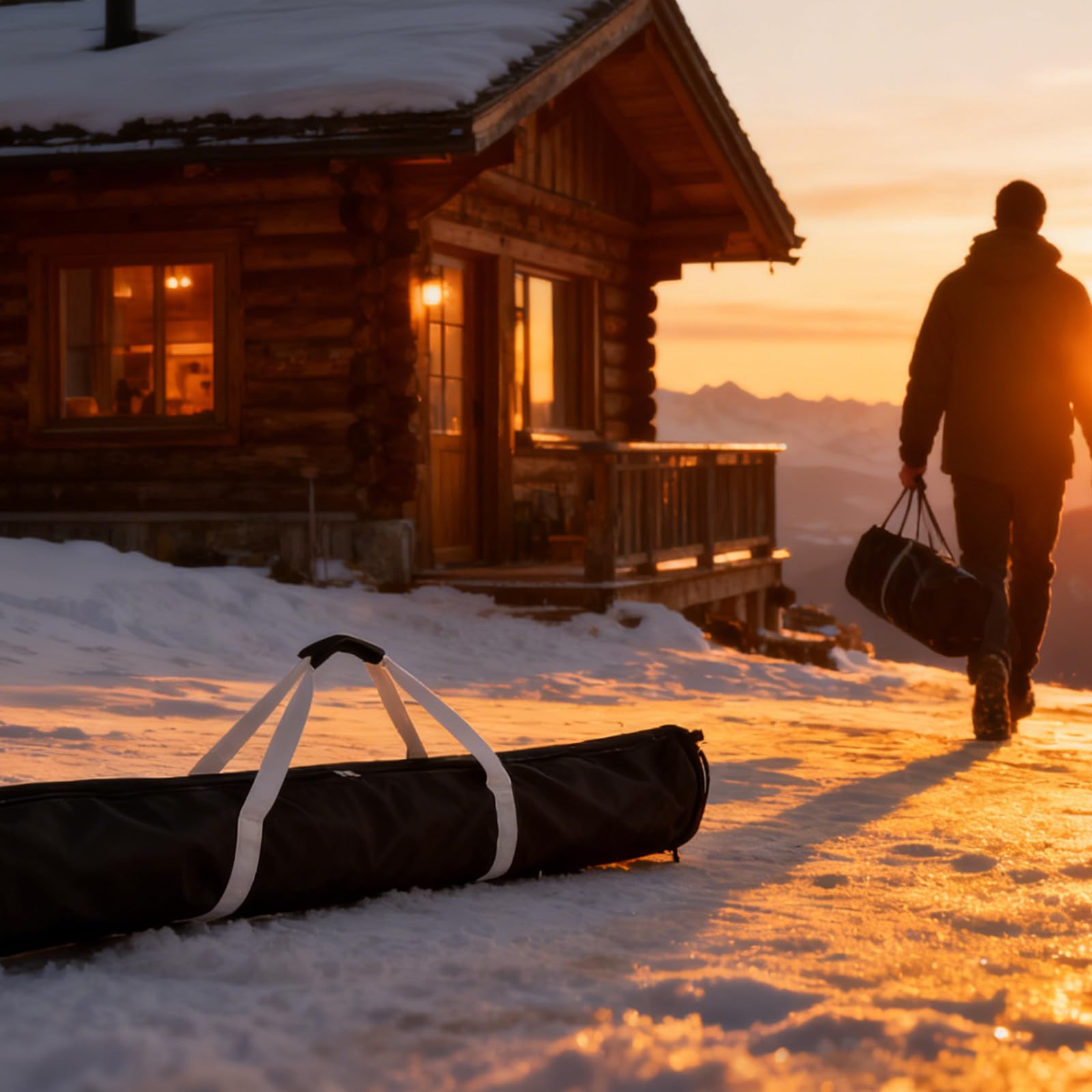 ifundom Borsa da sci per viaggi aerei - Copertura pieghevole per snowboard - Borsa protettiva per sci - Supporto per trasporto tavola per attrezzatura da neve all'aperto Accessori per Viaggi per