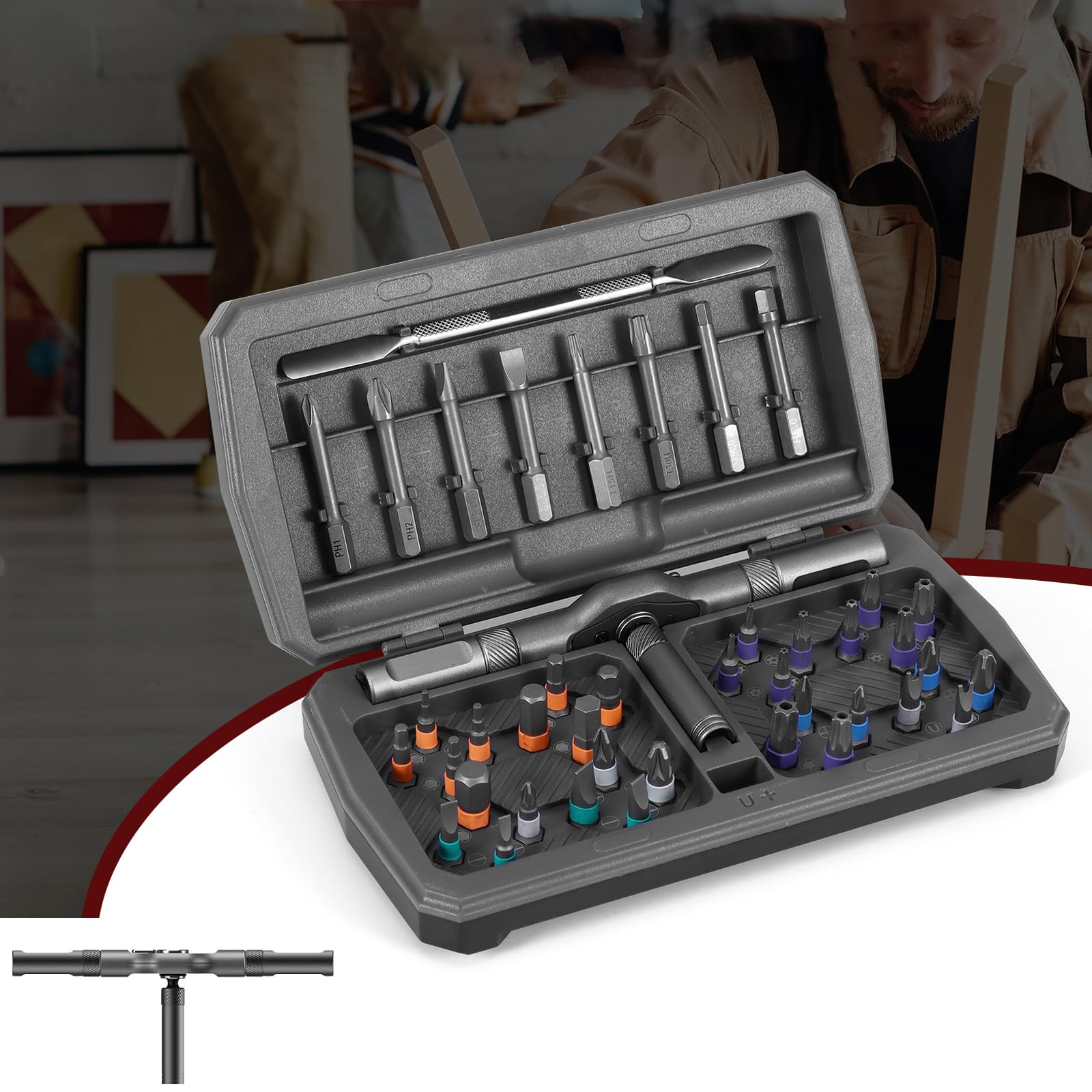 Ratchet Screwdriver Set Precision Ratchet Spanner Set for Repair DIY