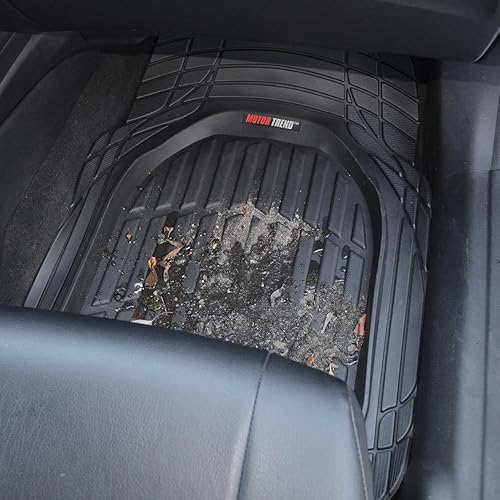 Miniatura 7 de Motor Trend FlexTough tapetes para piso de caucho de gran capacidad base gruesa y forro para carga para todos los climas juego de cobertura completo