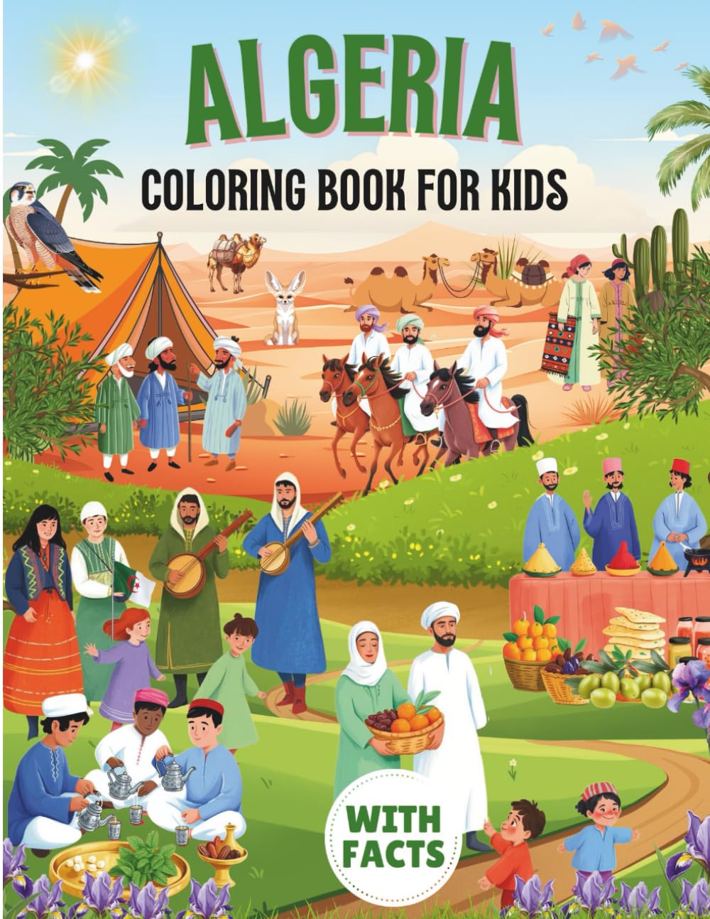 Algeria coloring book for kids with facts
