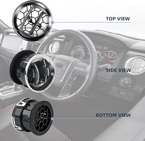Miniatura 3 de 9L3Z19893CA Dashboard AC Heater Air VentHVAC Vent Duct, Chrome Compatible with Ford F150 LOBO 2009-2014, OEM 9L3Z-19893-CA.