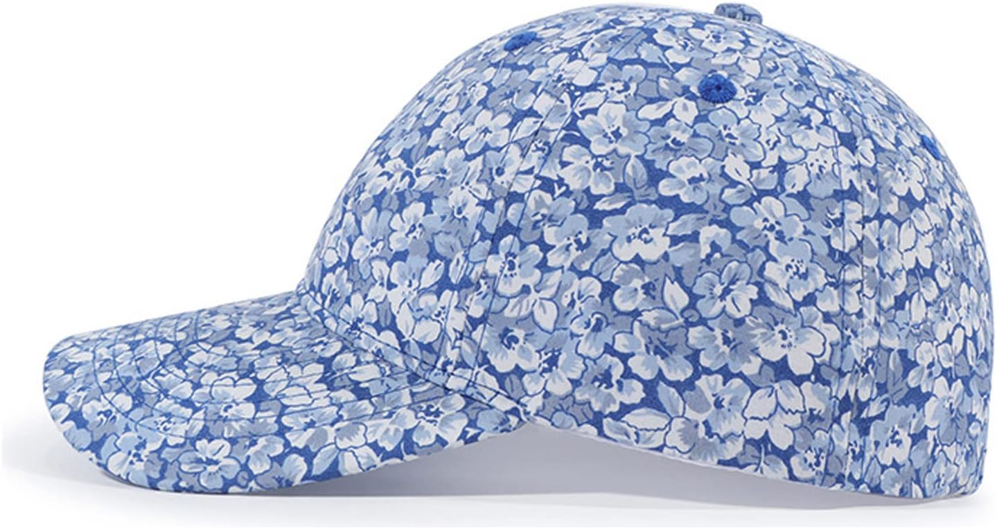 Floral Baseball Cap Cotton Dad Hat Adjustable Print Ball Cap for Women - Image 2