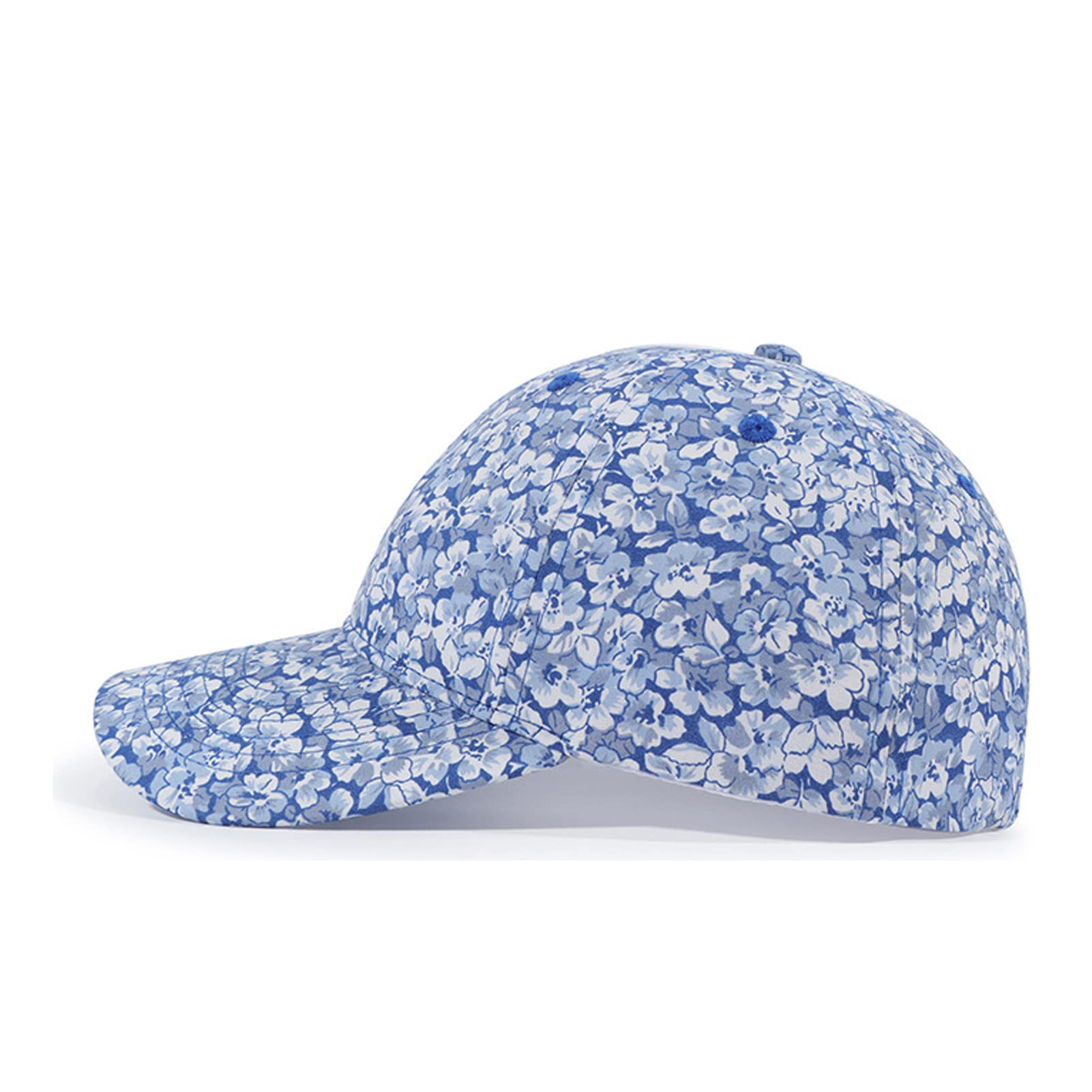 QECEPEI Floral Baseball Cap Cotton Dad Hat Adjustable Print Ball Cap for Women Blue