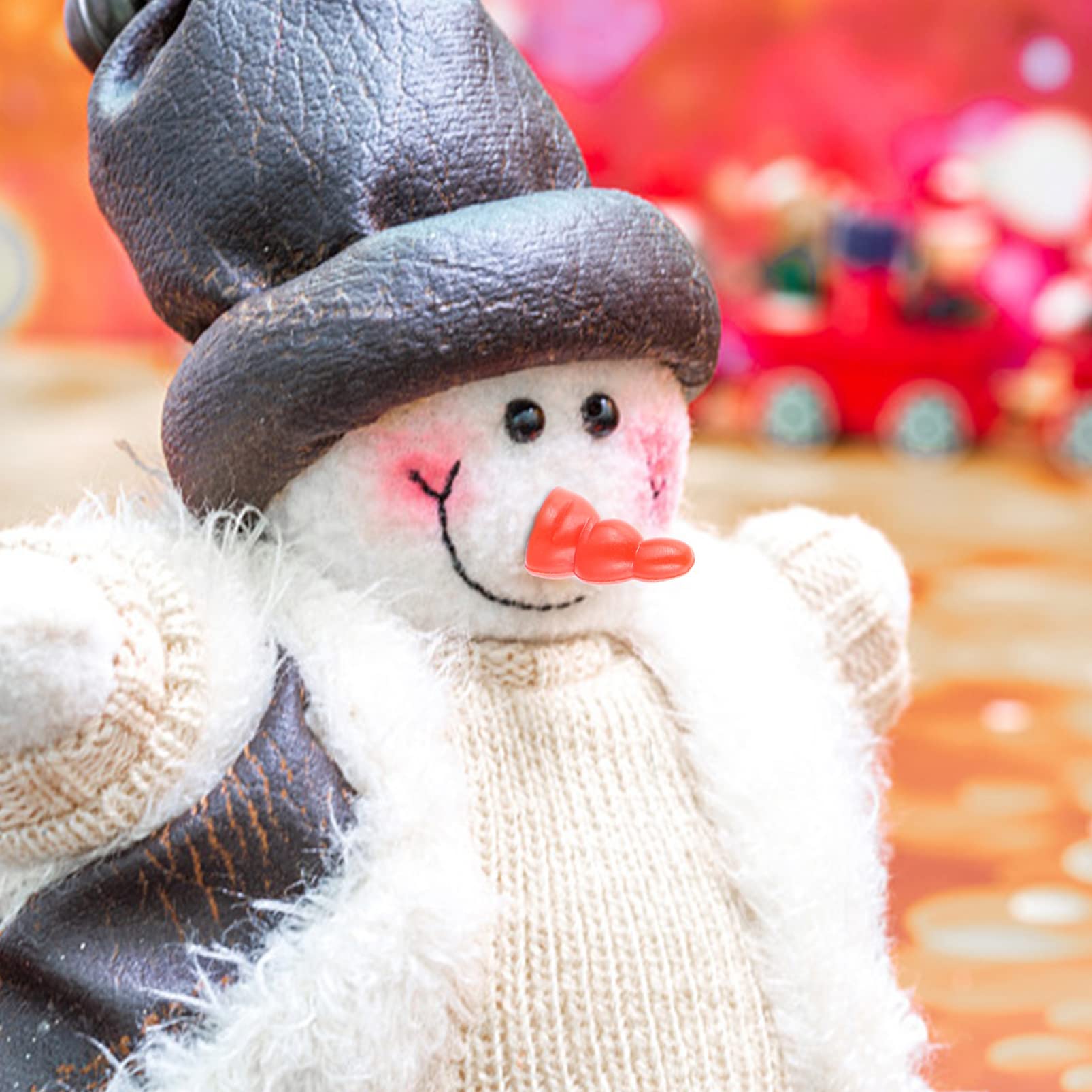 Snowman for Crafts 100pcs Mini Snowman Carrot for Christmas DIY Crafts Snowman Making Supplies, Red, 1.6x0.9cm - Image 4