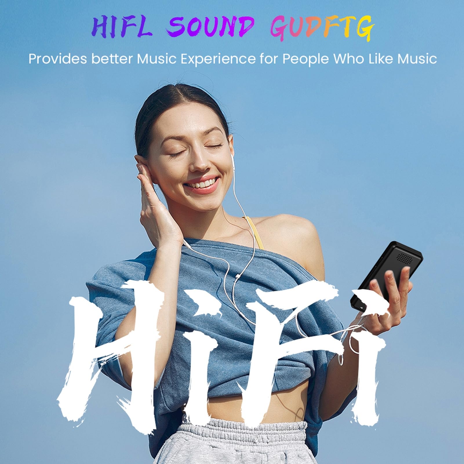 Sxhlseller Reproductor de MP3 Bluetooth 5.4 |Reproductor de Música HiFi LCD de 2,4" con FM, Grabadora de Voz y Memoria Ampliable para Deportes Al Aire Libre (con Tarjeta de Memoria de 128G)