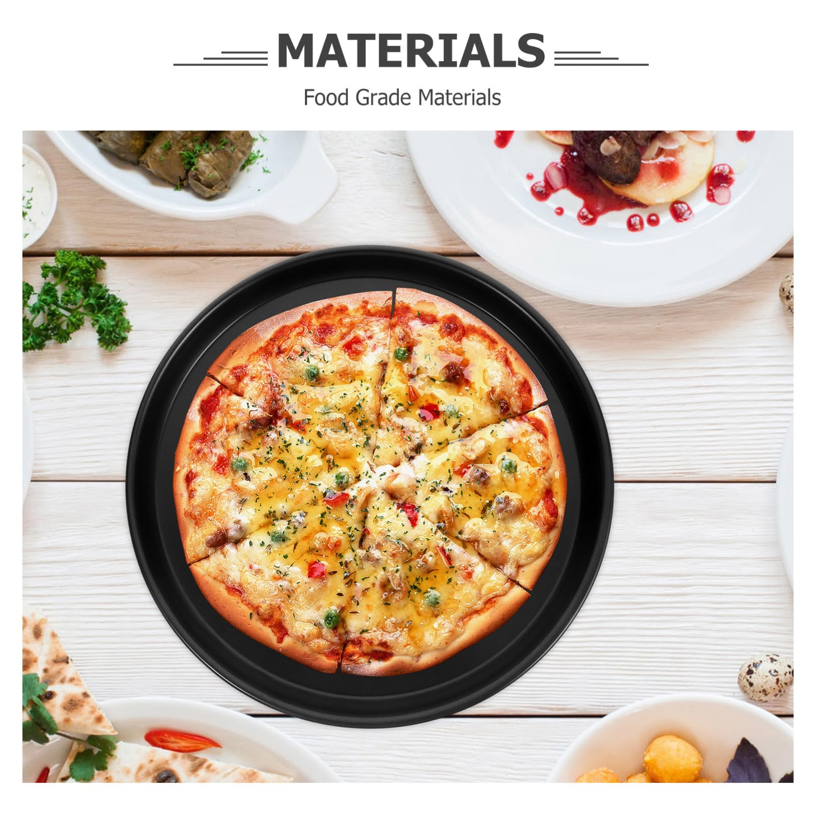 Zerodeko Plaque À Pizza Pour Four Plaque De Cuisson Ronde En Métal Antiadhésive 12.60 in Moule À Tarte Polyvalent Pour Pizzas Gâteaux Sandwichs Et Viandes Cuisine Maison