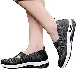 Tenis Ortopedico Feminino - Tênis Flexíveis Ortopédicos Femininos, Sapatos Casuais - Sapatos Malha Respirável Sapatos Ortopédicos, Confortáveis e Fácil Calçar