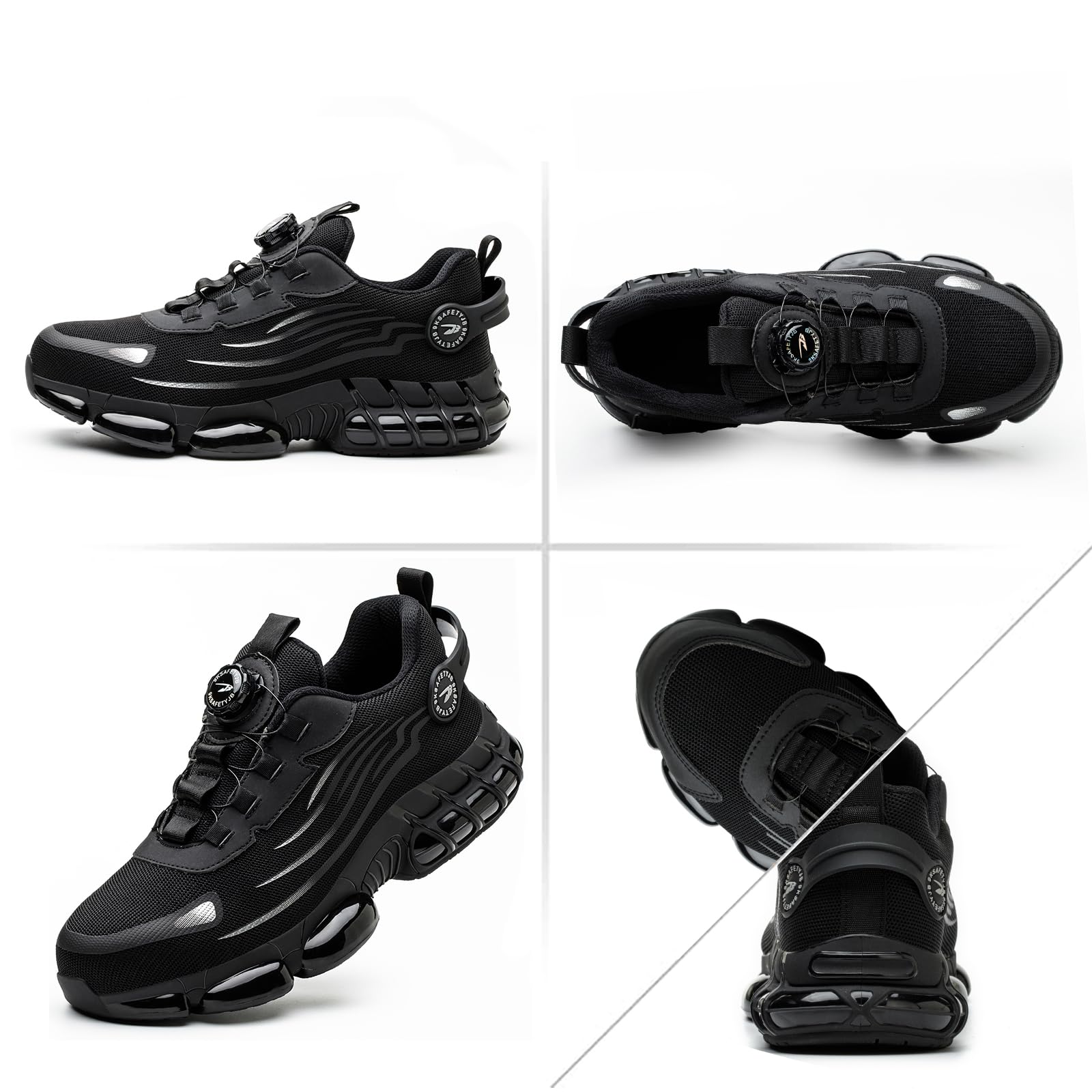 Zapatos de Seguridad para Hombre Mujer Zapatillas Ligeros Calzado Trabajo Comodo Antideslizante con Puntera de Acero 36-46 EU