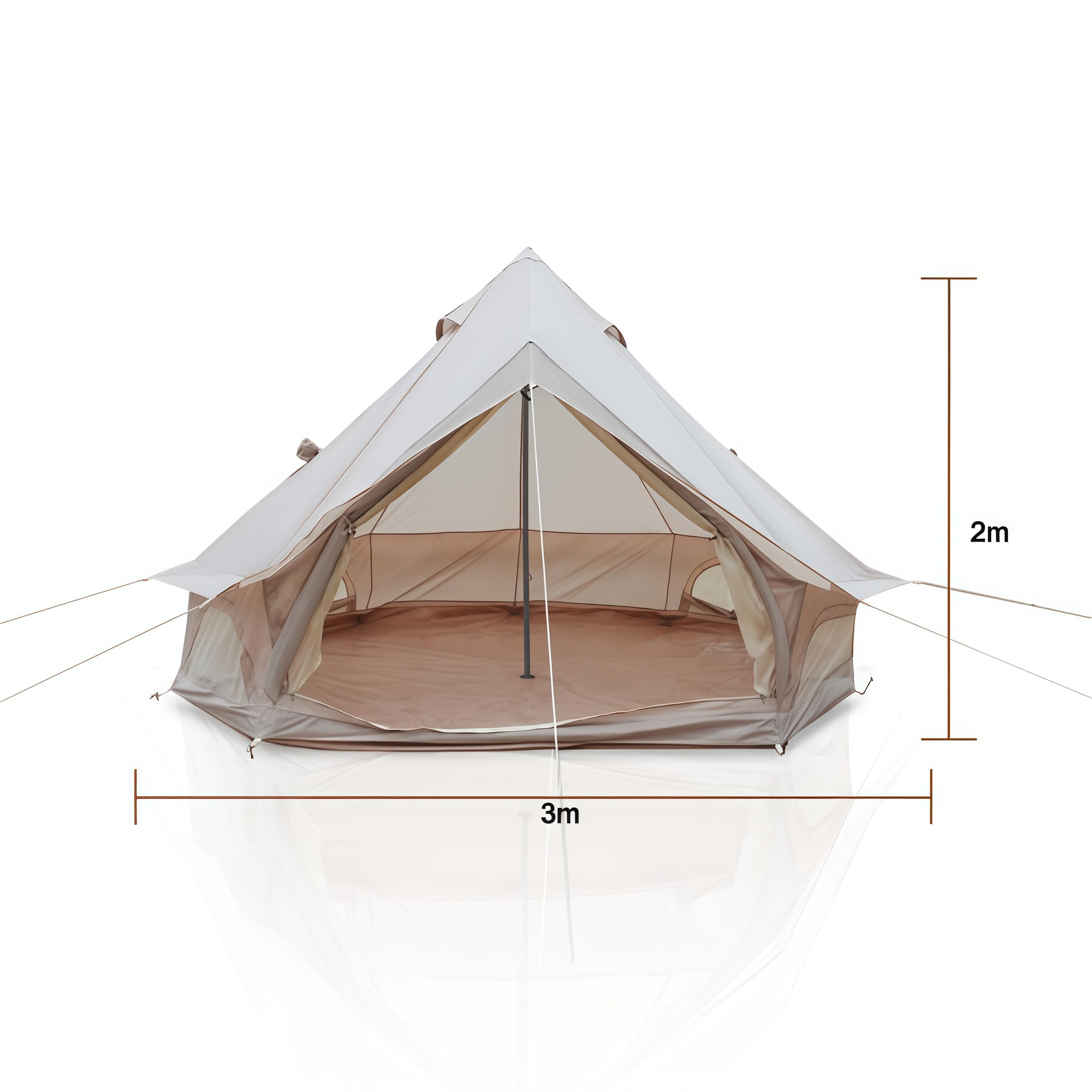 Tente de Camping Gonflable Spacieuse en Toile 300D,PU3000,UPF50+ Tente Gonflable 4-8 Personnes,Tente Chaude avec Sortie de Poêle,Jardin et Extérieur