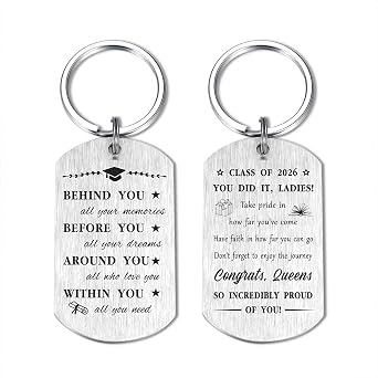 Graduation Gifts for Her High School College PHD, Class of 2026 Keychain for Women Female Middle School