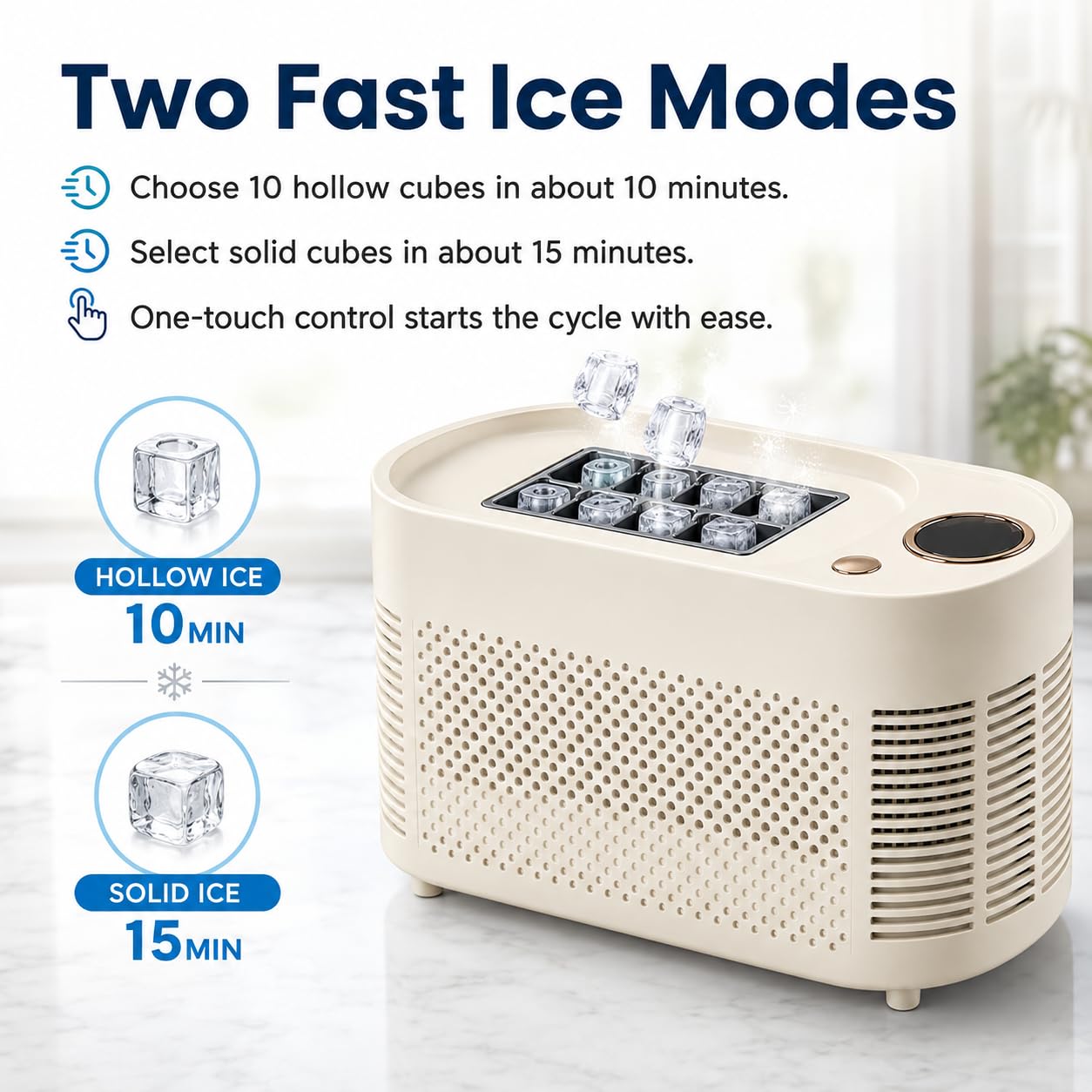 Mini macchina per il ghiaccio banco, 12 V CC, 10 cubetti in 10-15 minuti