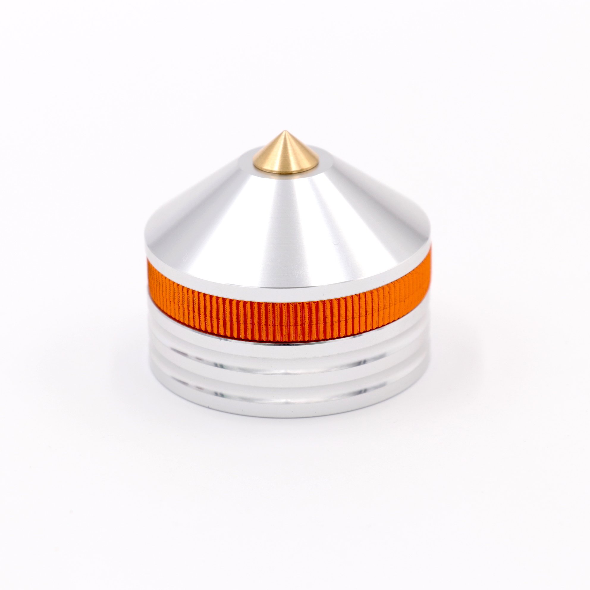 GD-PARTS 39x33mm Machined Aluminum Speaker Spike Vibration Cone HiFi Audio Amplifier Turntable DAC Isolation Stand Feet Silver Set of 4