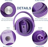 Vista 2 de Tapa de popote para Hydro Flask boca ancha, tapa con mango flexible y popotes, tapa deportiva de repuesto para Hydroflask 32 40 oz