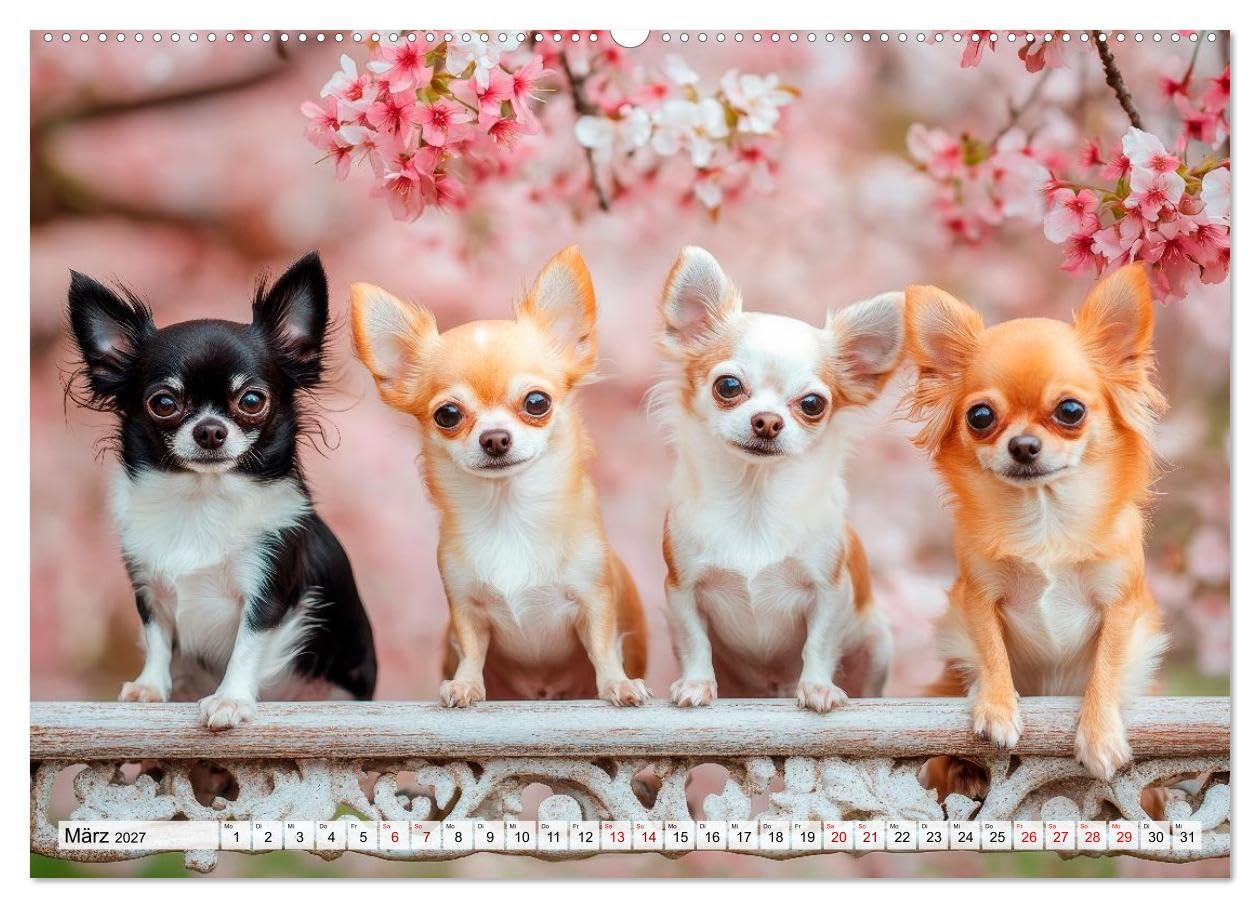 Niedliche Chihuahuas (hochwertiger Premium Wandkalender 2027 DIN A2 quer), Kunstdruck in Hochglanz: Alltagsabenteuer kleiner Helden (CALVENDO Tiere)
