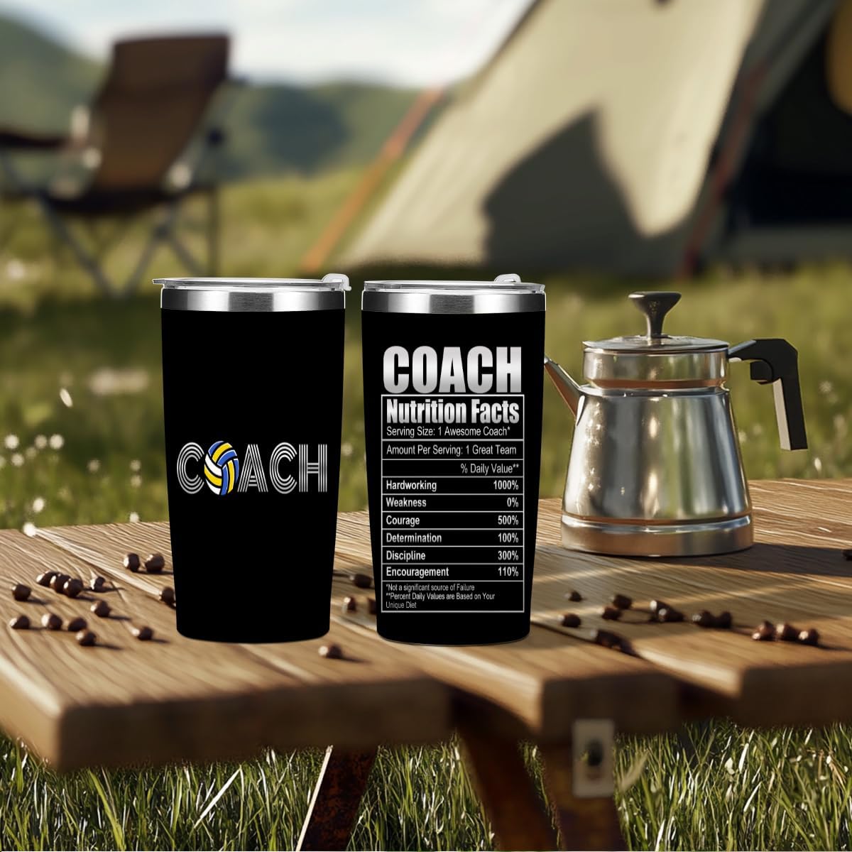 Coach Gifts Tumbler, 20oz Stainless Steel Insulated Coffee Tumbler with Lid, Volleyballs Tumblers, Volleyball Gifts for Men Boyfriend Coach, Him, Sports Coaches Christmas Birthday Gift - Image 5