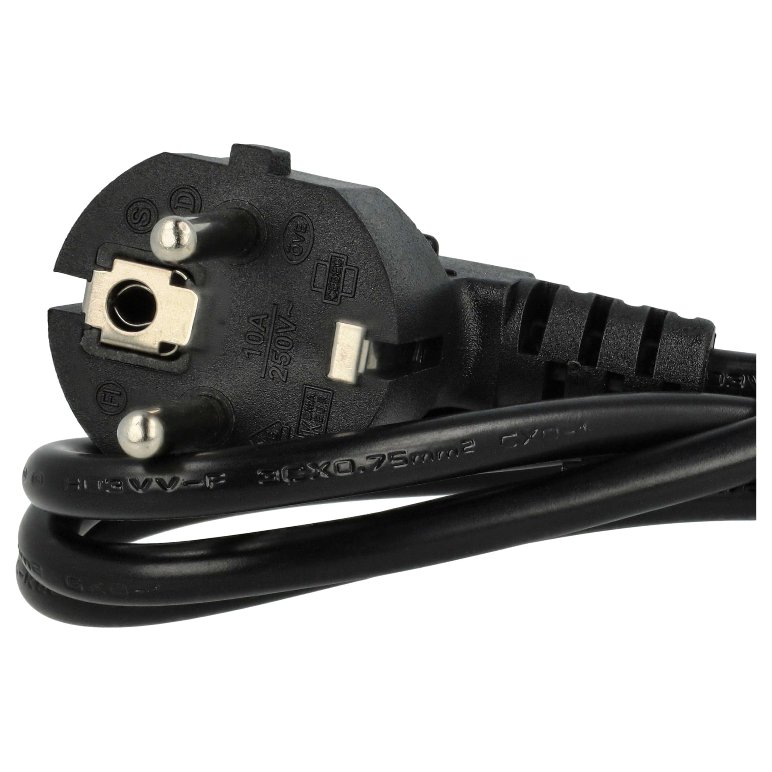 vhbw 5X Cable Clavija (m) de Seguridad para Dispositivos IEC por ej. PC Monitor Ordenador Impresora Robot Aspirador - C5 Hoja de trébol (h), 1,2 m