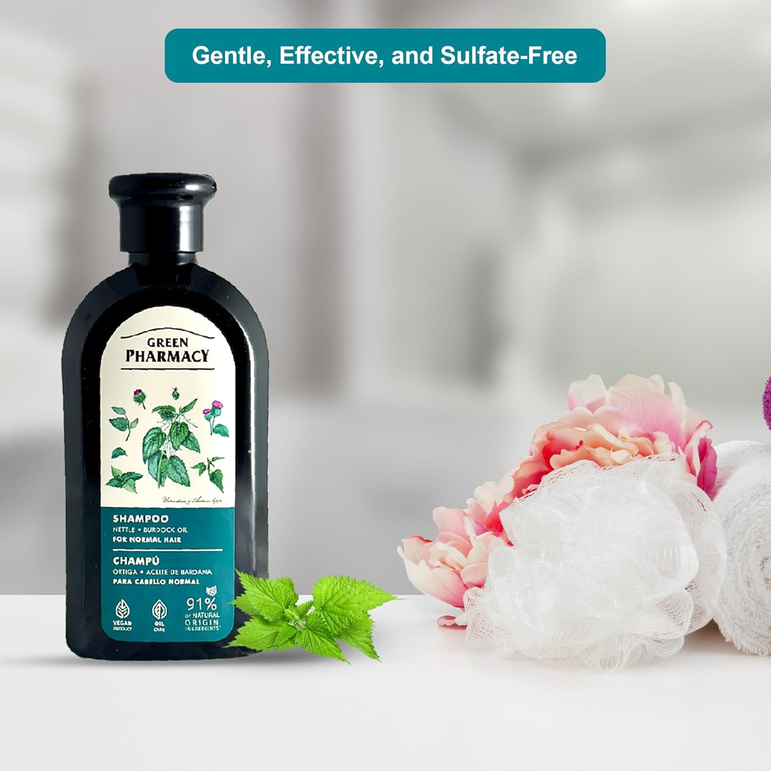 Nettle & Burdock Oil Shampoo for Normal Hair, 350 ml / 11.83 fl.oz – Strengthens Hair, Enhances Shine, Nourishes Scalp. Vegan 91% Natural Ingredients - Image 5