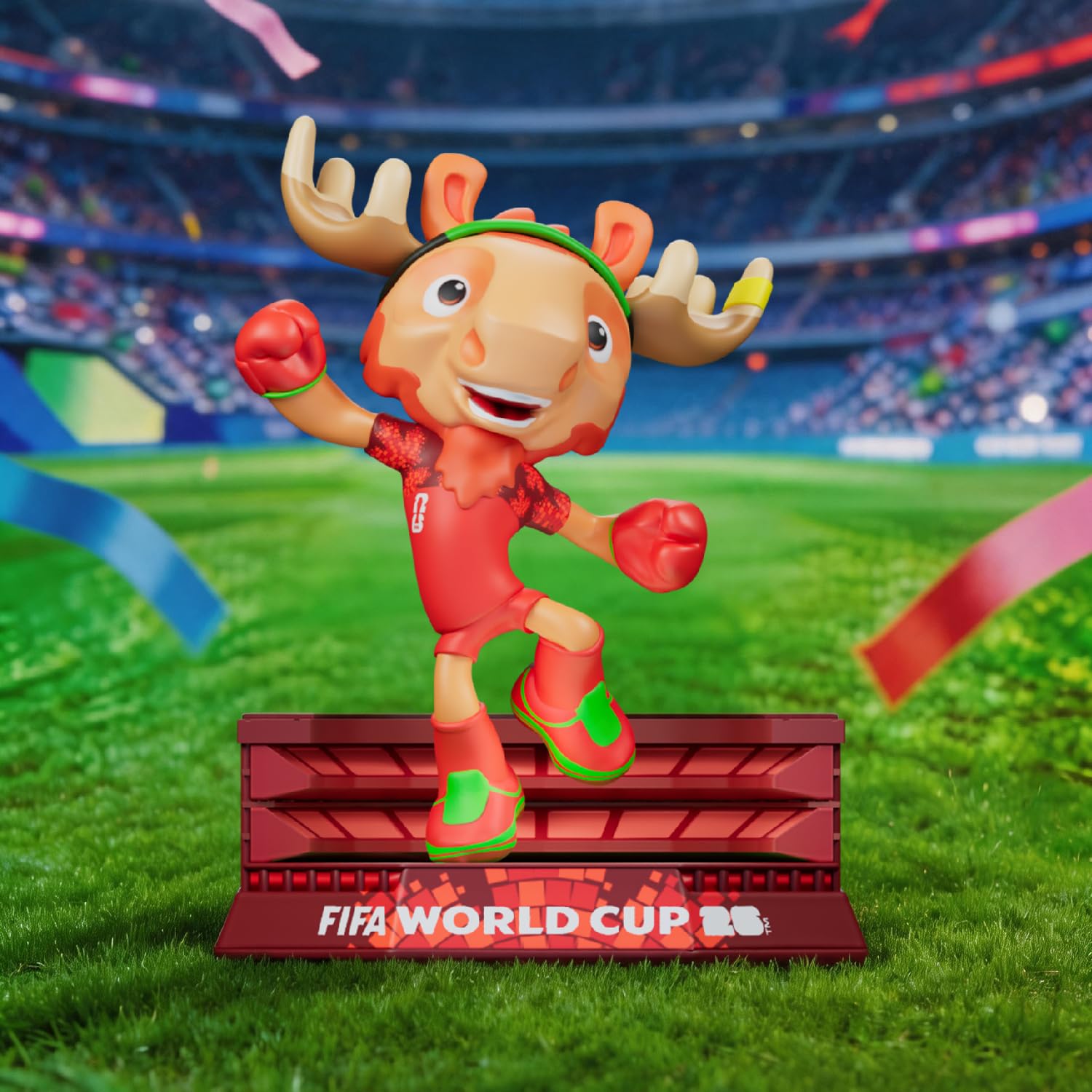 Set di mascotte della Coppa del Mondo FIFA 2026, 7,6 cm (acero, Zayu, pochette) | Stile energico | Licenza Ufficiale | Personaggi da collezione, idea regalo per fan e collezionisti, articoli