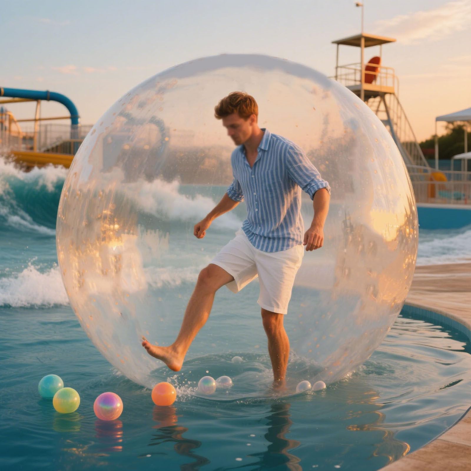 1.5-2.5m Diameter Clear Water Walking Ball with Electric Air Pump, Inflatable Zorb Ball for Adults/Kids, Human Bubble Ball Zorb Ball, For Beach, Pool, Lake, River Transparent-Dia1.5m/4.92ft