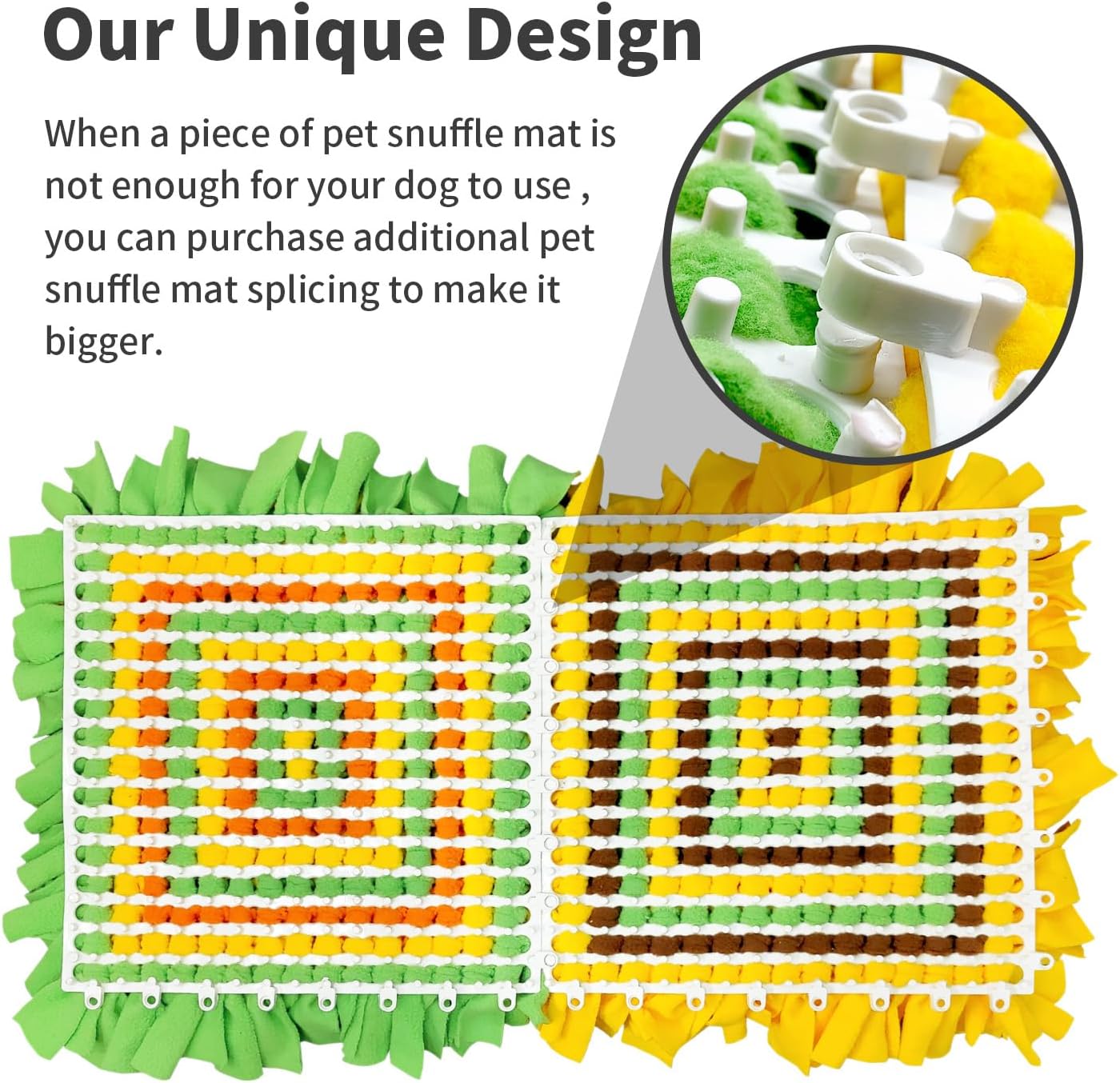 LIVEKEY Pet Snuffle Mat for Dogs, Dog Feeding Mat, Nosework Training Mats for Foraging Instinct Interactive Puzzle Toys (Orange&Green&Yellow)